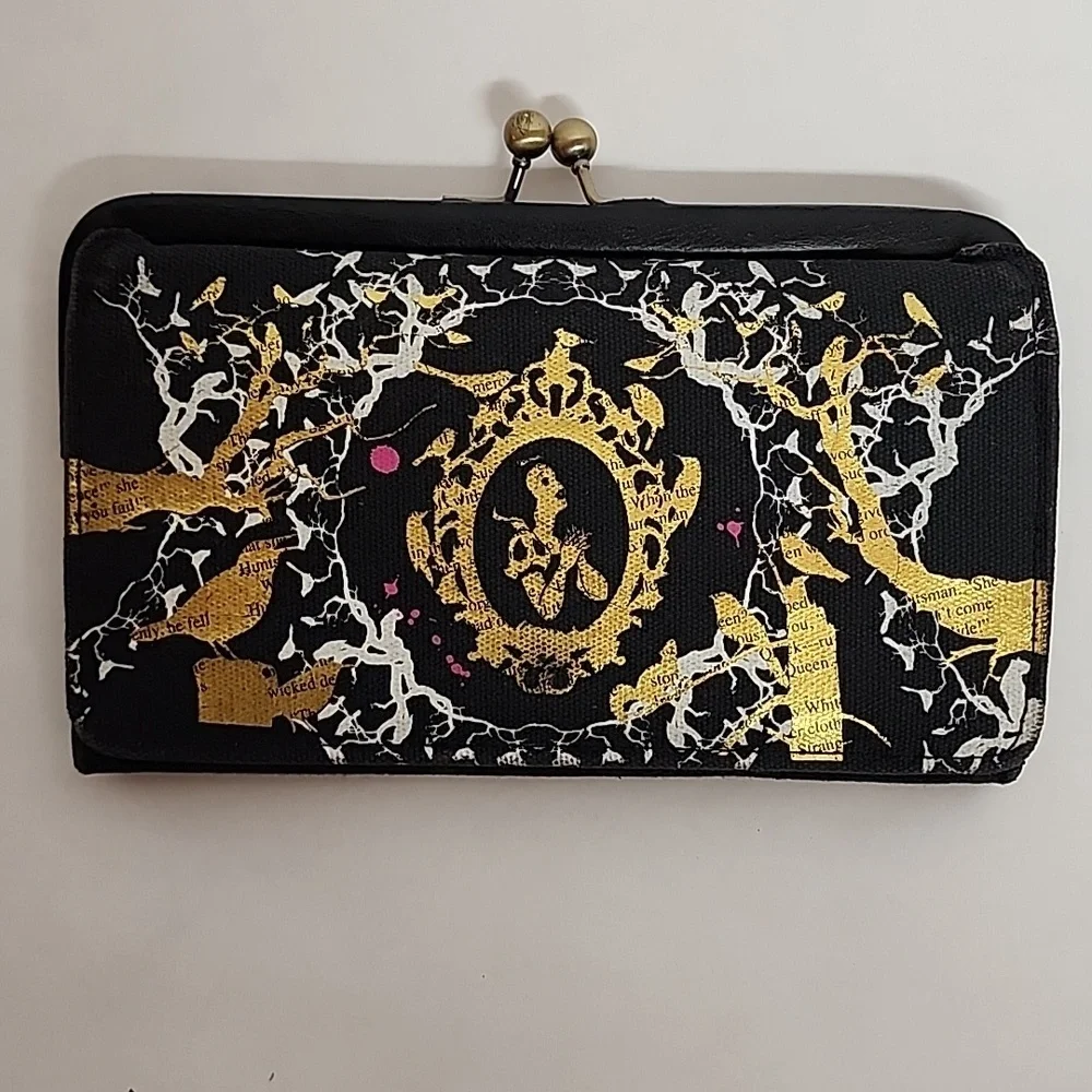 Vintage Disney Couture By Loop Black & Gold Snow White Graphic Wallet